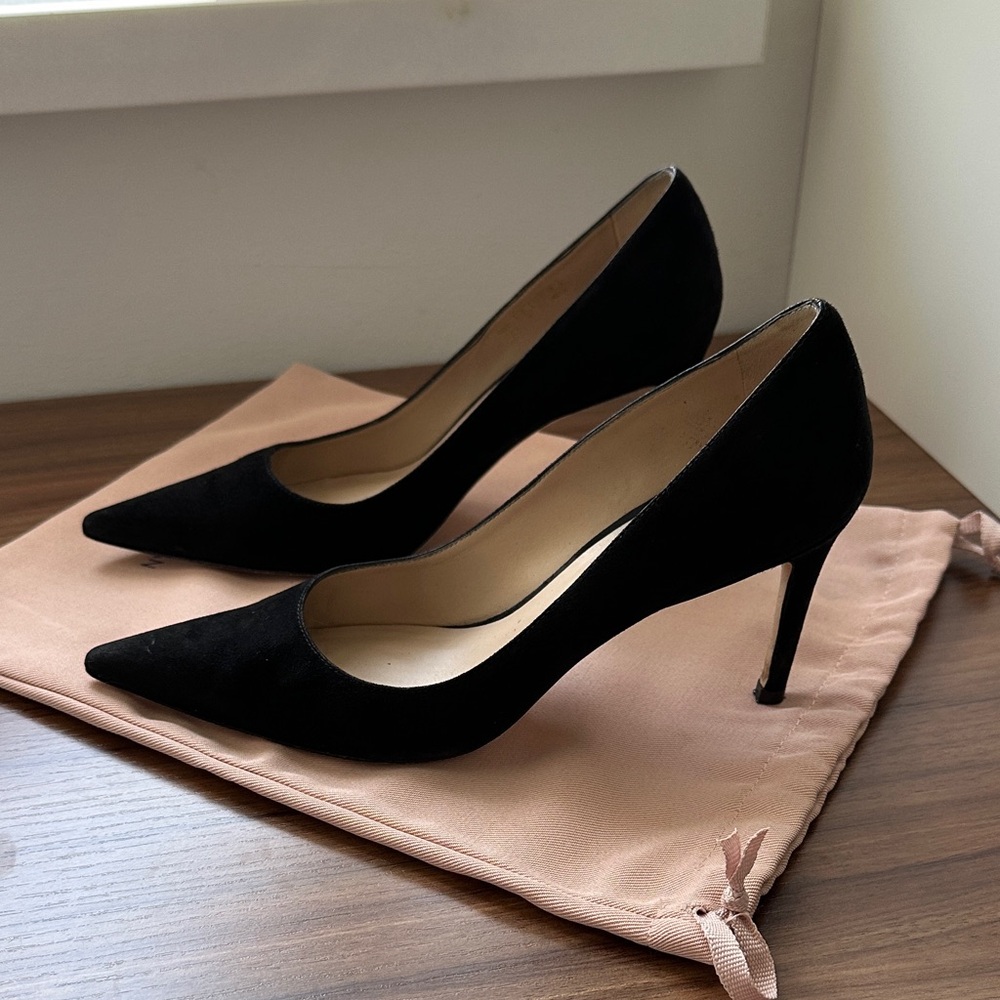 Stuart Weitzman Power 85 Suede Pumps - Picture 3 of 5